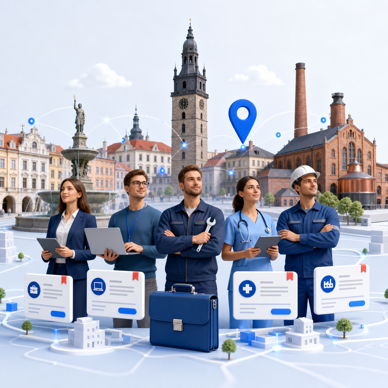 Schématický obrázek města České Budějovice
