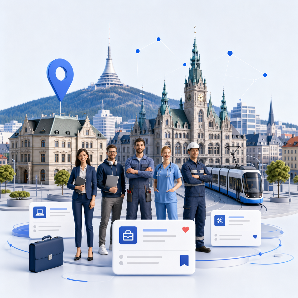 Schématický obrázek města Liberec