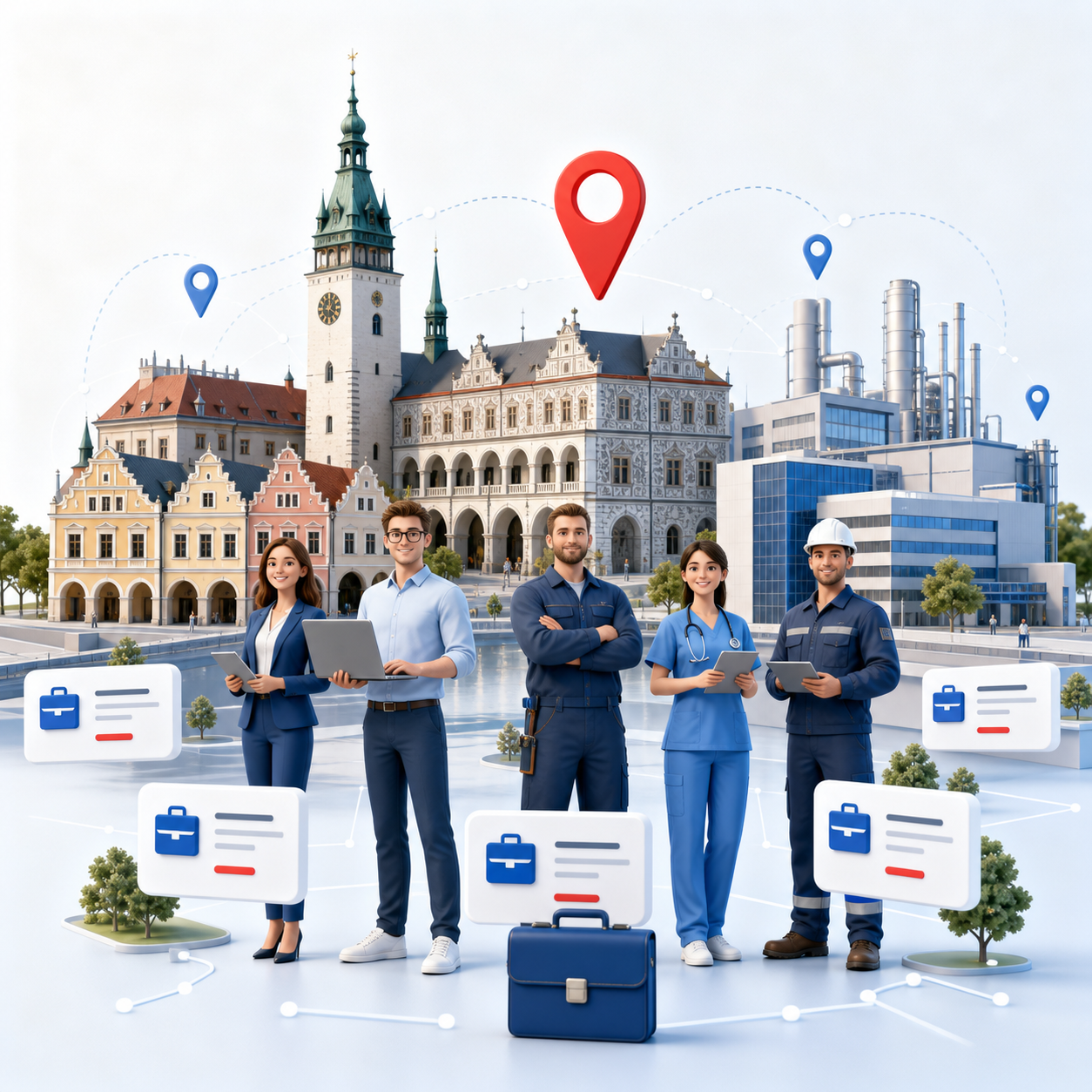 Schématický obrázek města Pardubice