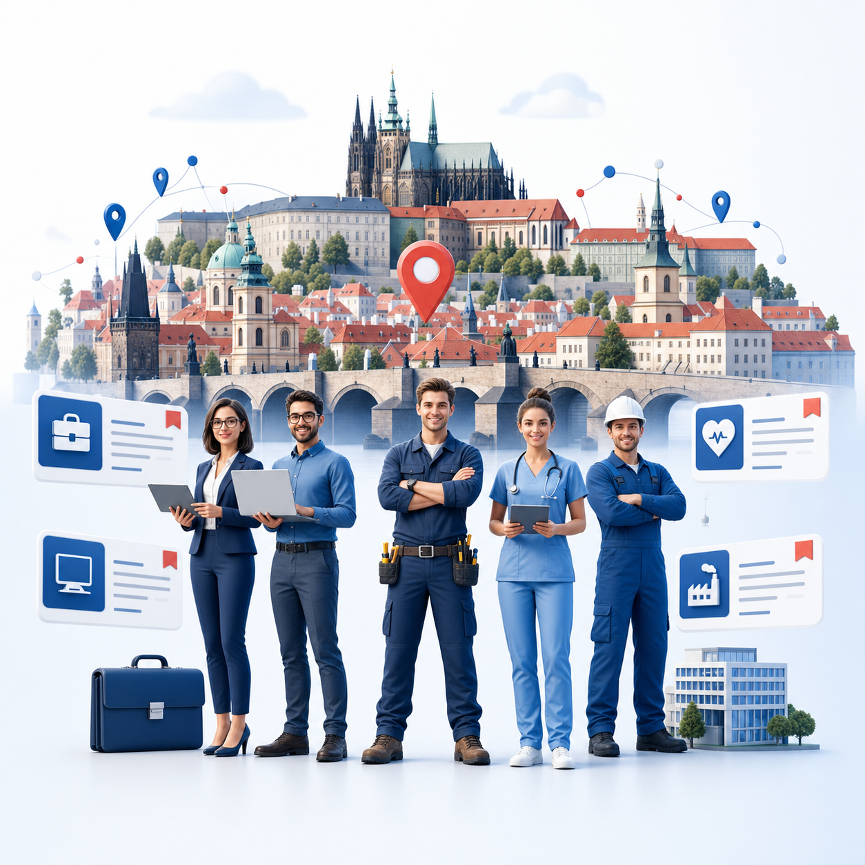 Schématický obrázek města Praha