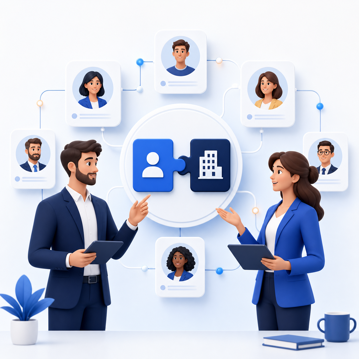Recruitment agency connecting candidates with employers