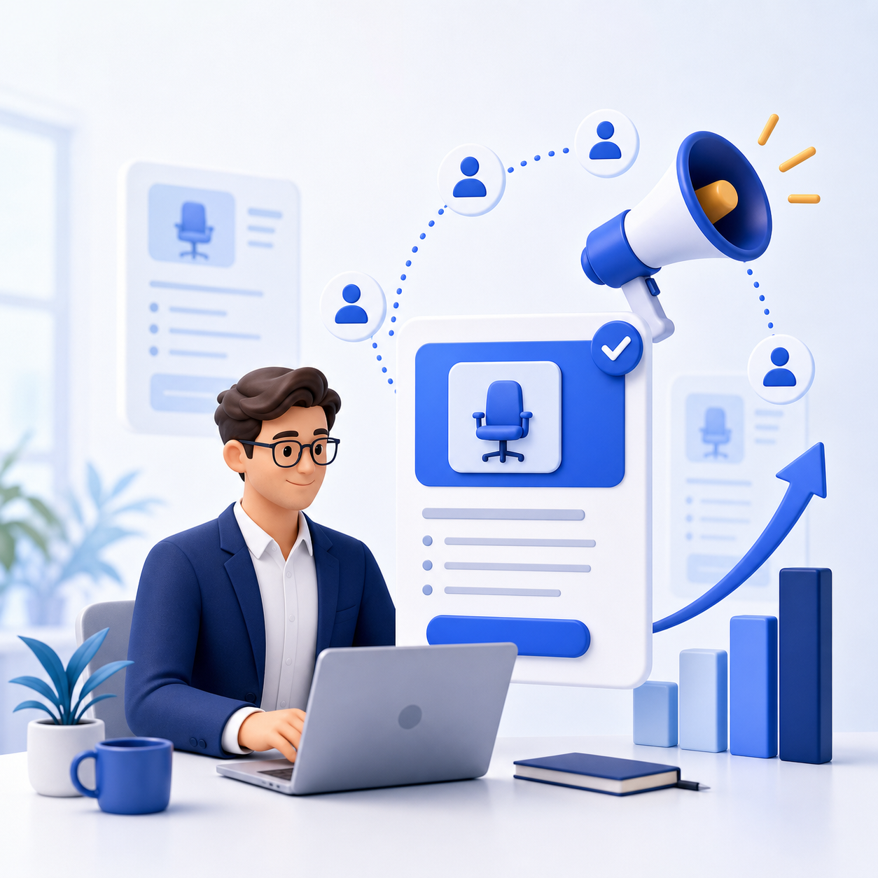 Company publishing and promoting a job offer