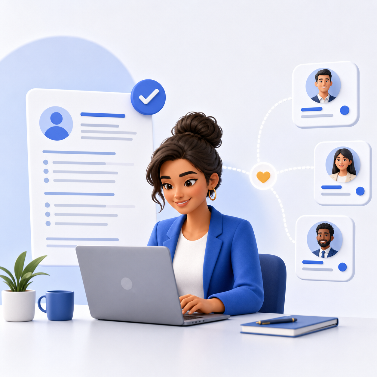Job seeker creating a CV and reaching employers